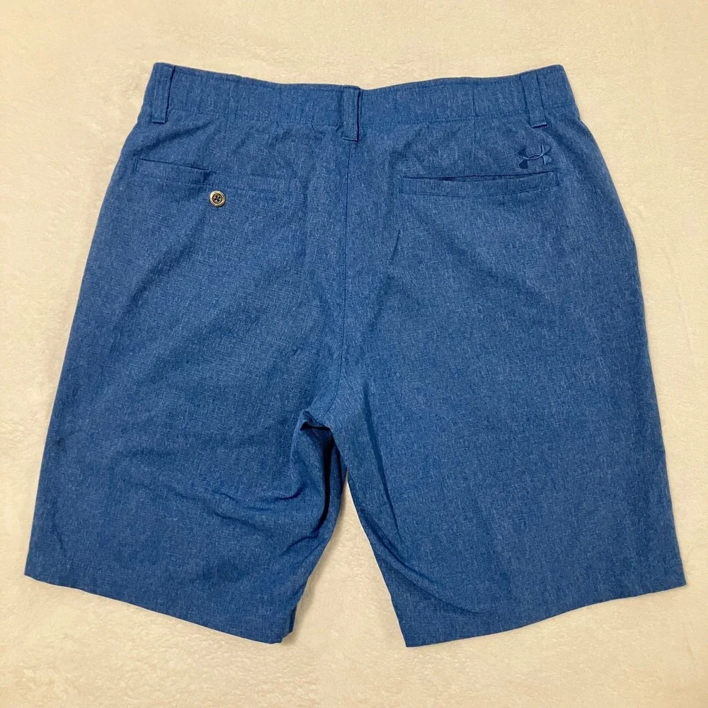 Under Armour HeatGear Golf Shorts Men's Size 34 Blue Heathered Match Play Vented